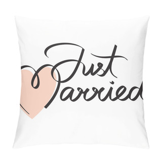 Personality  Just Married Hand Lettering Pillow Covers