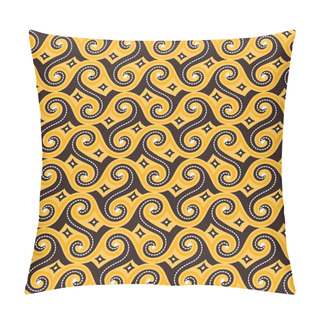 Personality  Seamless Pattern In Indonesian Batik Luxury Style. Pillow Covers