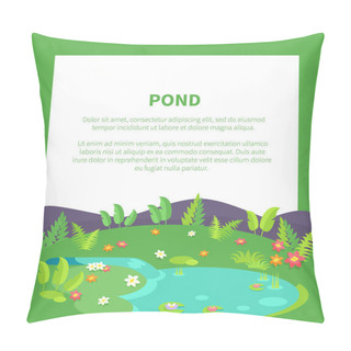 Personality  Pond With Tropical Bushes And Green Leaves Flowers Pillow Covers