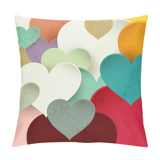 Personality  Vector Background With Hearts Pillow Covers