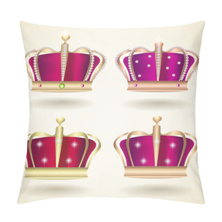 Personality  Crown Set Vector Illustration  Pillow Covers