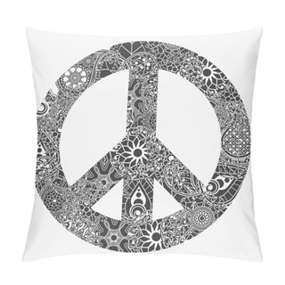 Personality  Peace Symbol, Round Pacifism Sign Pillow Covers