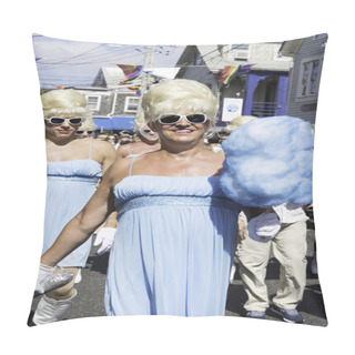 Personality  Drag Queens Walking In The Provincetown Carnival Parade In Provincetown, Massachusetts. Pillow Covers