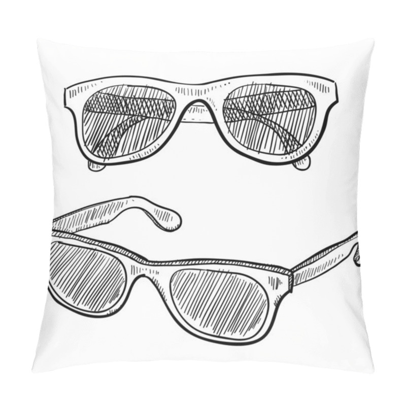 Personality  Sunglasses sketch pillow covers