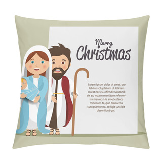 Personality  Silhouette Manger Merry Christmas Design Design Pillow Covers