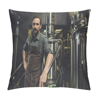 Personality  Male Brewery Worker In Apron Pillow Covers