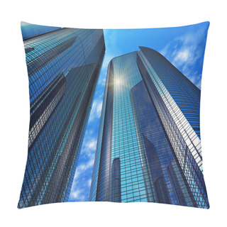 Personality  Modern Blue Reflective Office Buildings Pillow Covers