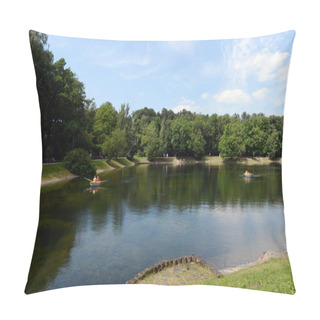 Personality   Pond In The Moscow Park Ostankino. Pillow Covers