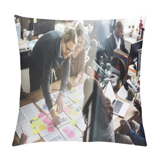 Personality  Business People At Meeting Pillow Covers
