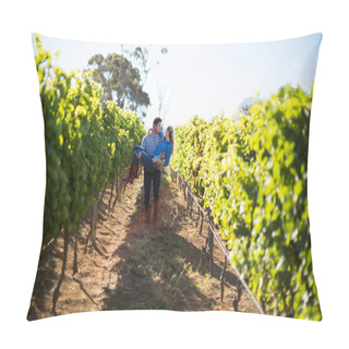 Personality  Man Carrying His Girlfriend Amidst Plants  Pillow Covers