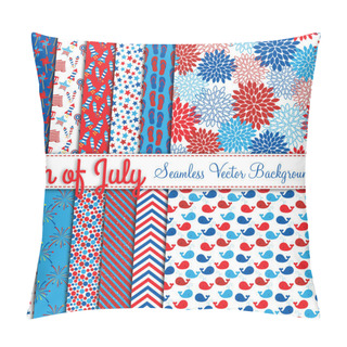 Personality  Fourth Of July Vector Seamless Tileable Backgrounds Pillow Covers
