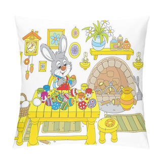 Personality  Bunny Paints Easter Eggs Pillow Covers