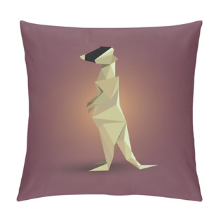 Personality  Vector Illustration Of Origami Meerkats. Pillow Covers