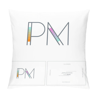 Personality  Line Joint Letters Logo PM Pillow Covers