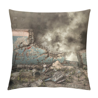Personality  City Ruins And Rubble Pillow Covers