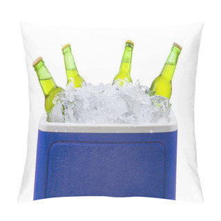 Personality  Beer Bottles In Ice Box Isolated Pillow Covers