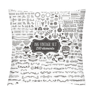 Personality  Big Set Of Vintage Elements. Pillow Covers