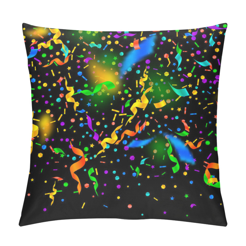 Personality  Streamers And Confetti. Festive Tinsel And Foil Ri Pillow Covers