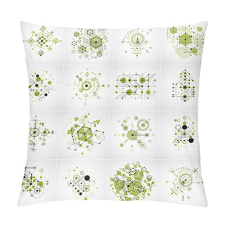 Personality  Collection Of Bauhaus Retro Wallpapers, Art Vector Backgrounds Made Using Hexagons And Circles. Geometric Graphic 1960s Illustrations Can Be Used As Booklets Cover Design. Pillow Covers