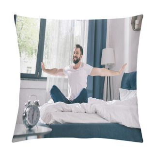 Personality  Young Man Waking Up  Pillow Covers