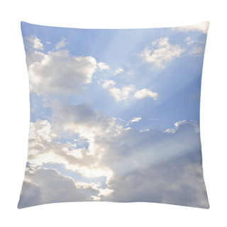 Personality  Blue Sky With Sun Rays Pillow Covers