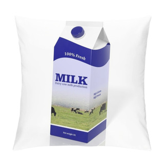 Personality  3D Milk Carton Box Isolated On White Pillow Covers