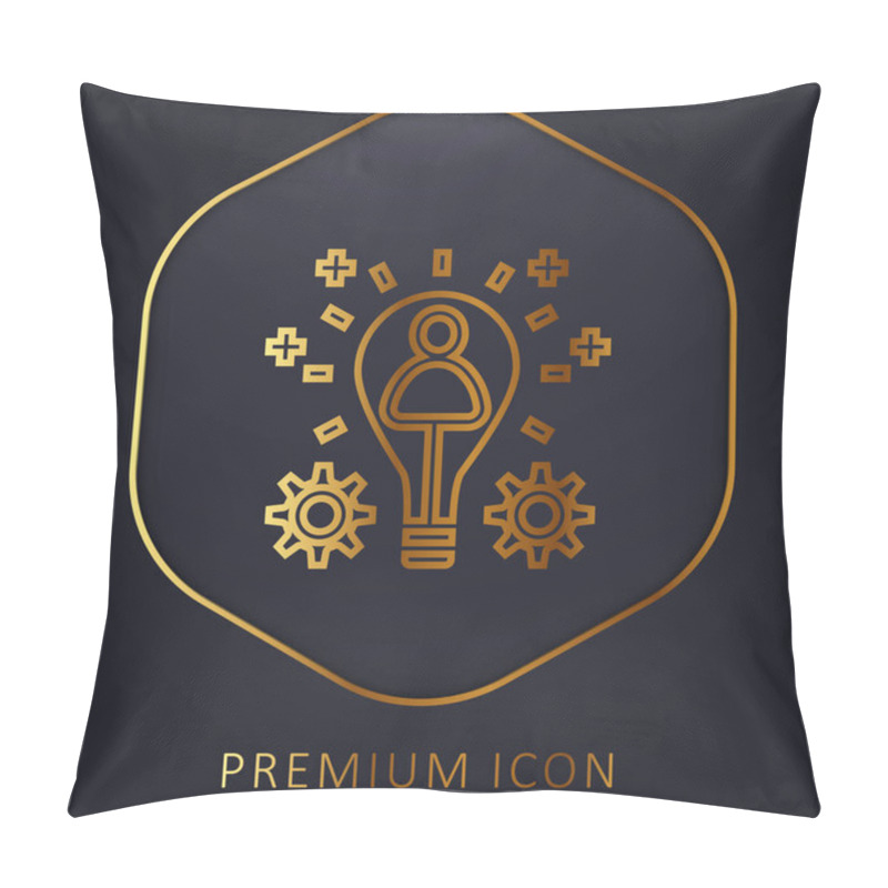 Personality  Branding Golden Line Premium Logo Or Icon Pillow Covers
