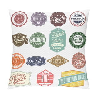 Personality  Vintage Frame With Bicycle Labels Pillow Covers
