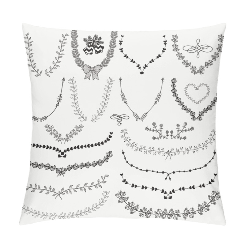 Personality  Hand-Drawn Floral Wreaths, Laurels Pillow Covers