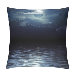 Personality  Fantasy Moon And Clouds Over Water Pillow Covers