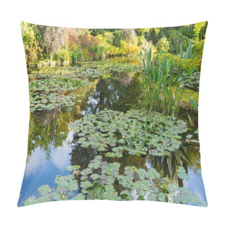Personality  Summer Lake With Water-lily Flowers On Blue Water Pillow Covers