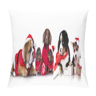 Personality  Dog Wearing A Santa Hat Pillow Covers