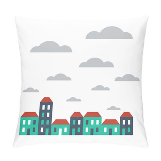 Personality  Row Of Terraced Houses Pillow Covers