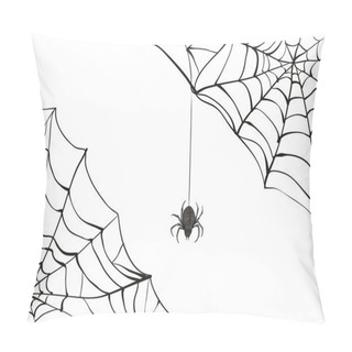 Personality  Spiderweb. Big Black Spider Web. Black Scary Spider Of Web. Poison Spider Pillow Covers