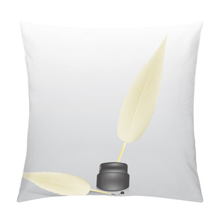Personality  Vector Feather And Ink Bottle Pillow Covers