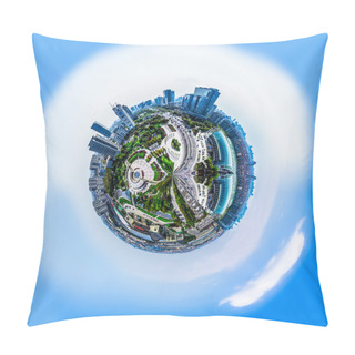 Personality  Overpopulated Urban Planet Covered In City Buildings Pillow Covers
