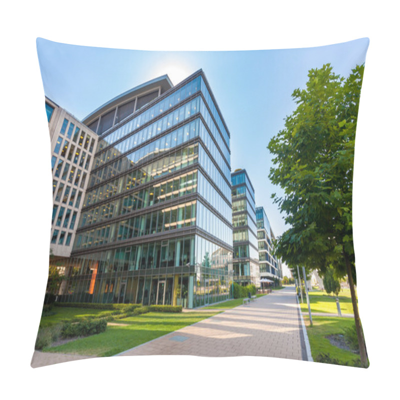 Personality  Alley With Modern Office Buildings In Budapest Pillow Covers