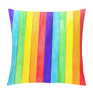 Personality  Abstract Rainbow Wood Fence Pillow Covers
