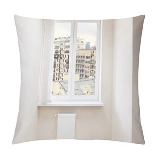 Personality  Cityscape View Through Window  Pillow Covers