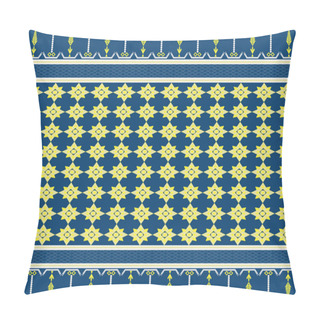 Personality  Ikat Fabric Pattern. Yellow Embroidery Ethnic Pattern, Oriental Geometric Patterns. Ikat Geometric. Thai Silk Fabric Ikat Abstract Illustration Textile Fabric Scarf Wallpaper Wrapping Paper Silk Cloth Pillow Covers
