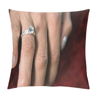 Personality  Woman Wearing Diamond Ring Pillow Covers