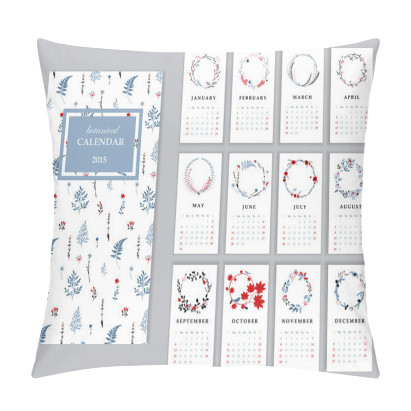 Personality  Calendar with romantic seasonal wreaths pillow covers