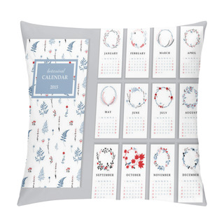 Personality  Calendar With Romantic Seasonal Wreaths Pillow Covers