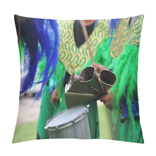 Personality  Percussion Instruments Feathers And Carnival Embroidery Pillow Covers