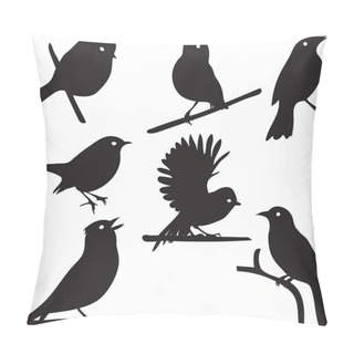 Personality  Bird Silhouettes, Bird On Branch Pillow Covers