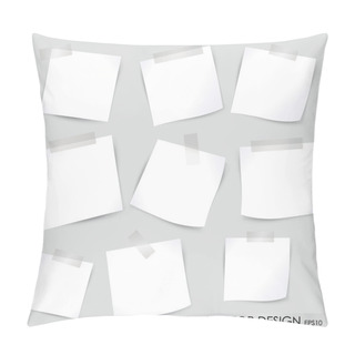 Personality  Collection Of Various White Note Papers, Ready For Your Message. Pillow Covers