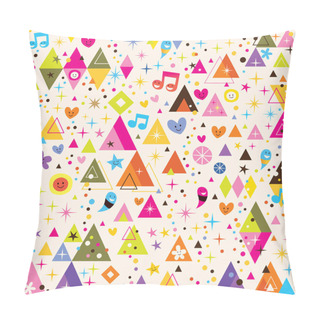 Personality  Fun Triangles Funky Cartoon Pattern Pillow Covers