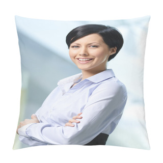 Personality  Portrait Of A Handsome Successful Business Woman Pillow Covers