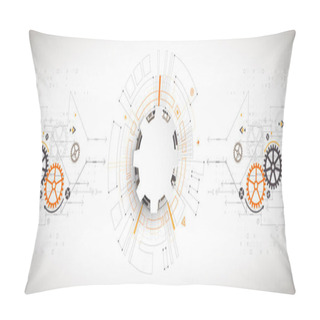 Personality  Vector Illustration, Hi-tech Digital Technology And Engineering Theme Pillow Covers