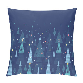 Personality  Abstract Holiday Christmas Trees Horizontal Seamless Pattern Background Pillow Covers